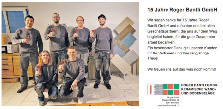 15 Jahre Roger Bantli GmbH